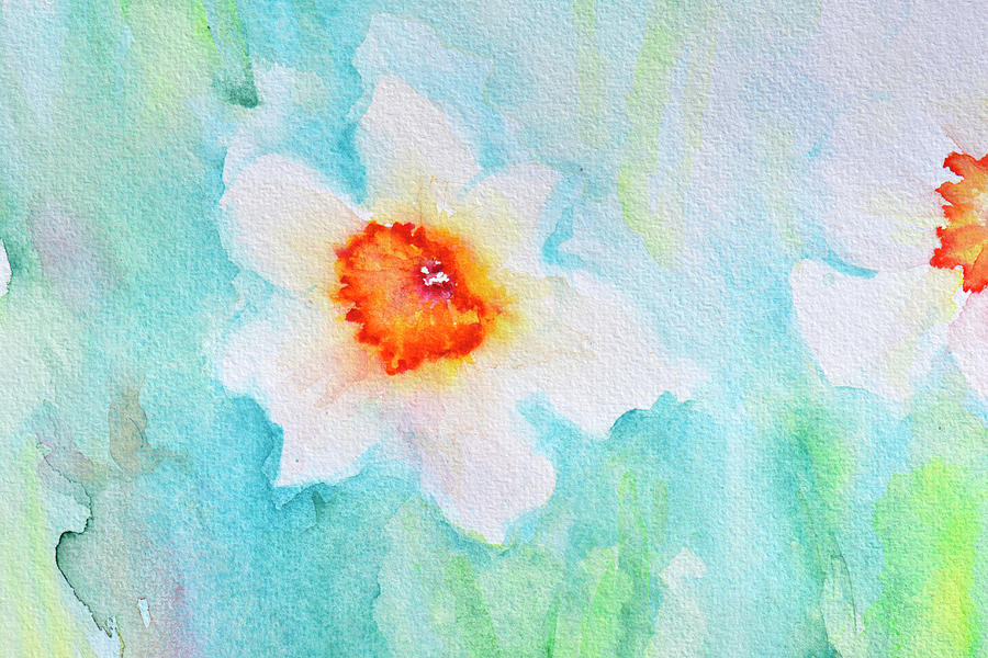 Abstract Watercolour Flowers #4 Photograph by Kathy Collins