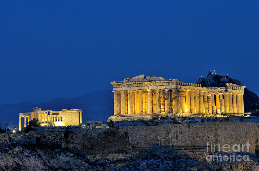 Acropolis of Athens during dusk time #2 Photograph by George Atsametakis