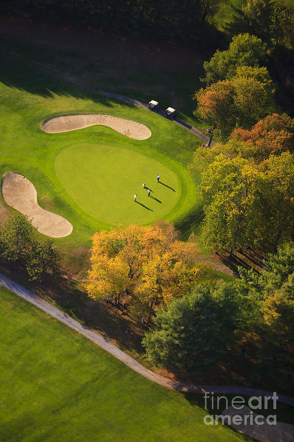 Fall Photograph - Aerial image of a golf course. #4 by Don Landwehrle