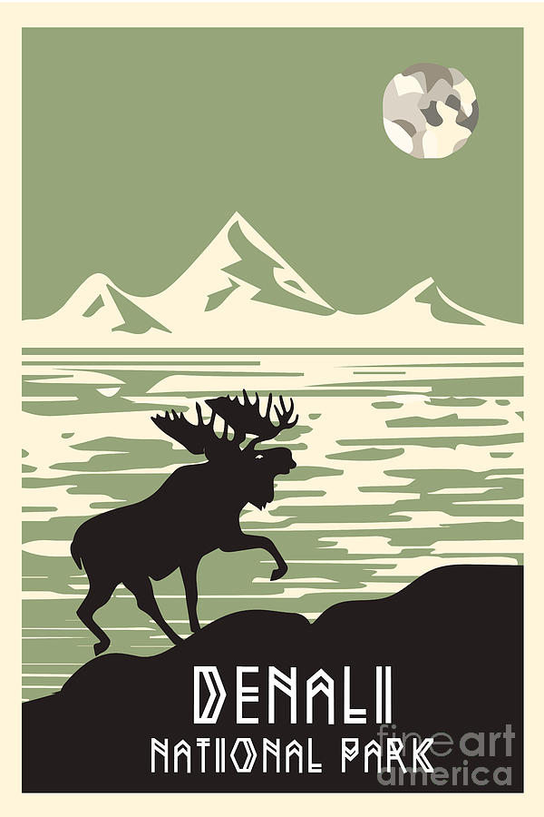 Alaska Denali National Park Poster #4 Digital Art by Celestial Images