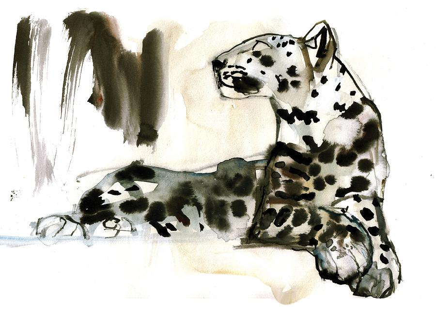 Arabian Leopard Painting by Mark Adlington