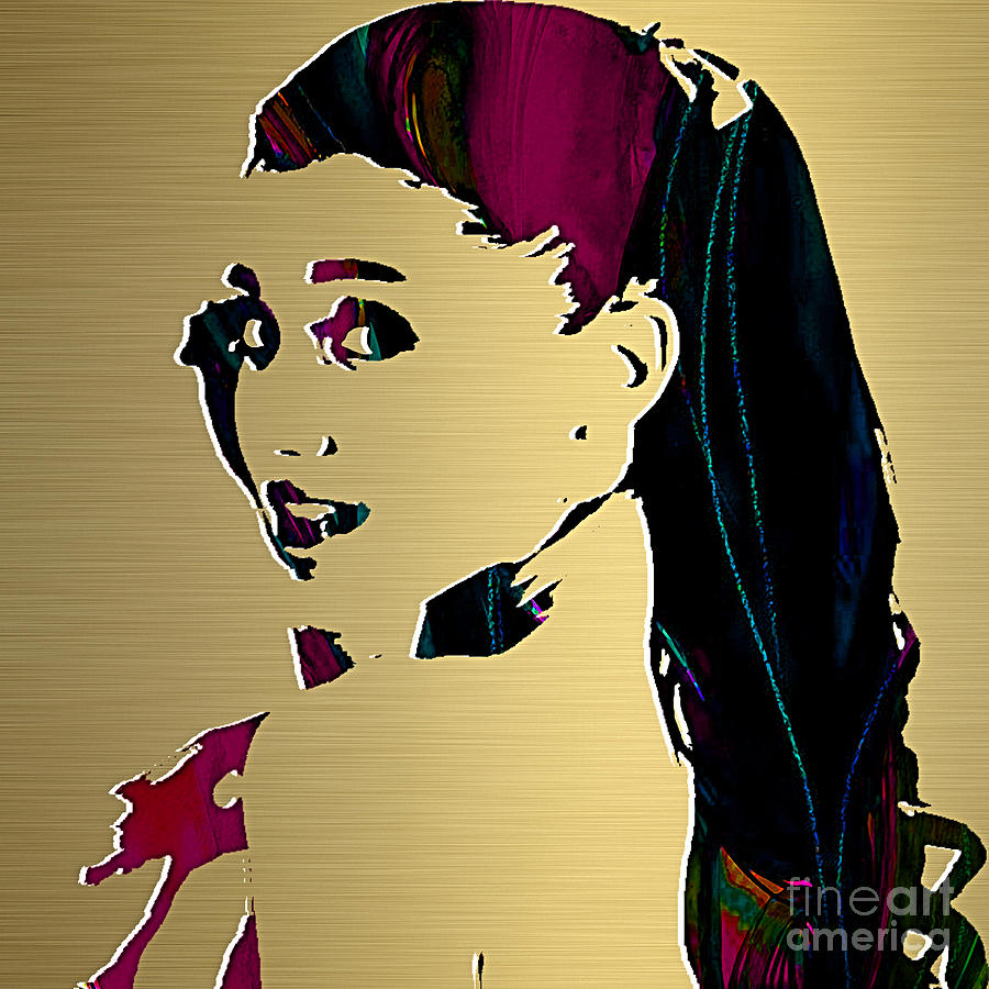 Ariana Grande Gold Series #4 Mixed Media by Marvin Blaine