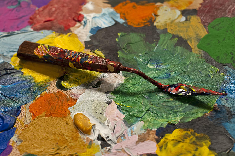 Artist palette with paint knife  #4 Photograph by Jim Corwin