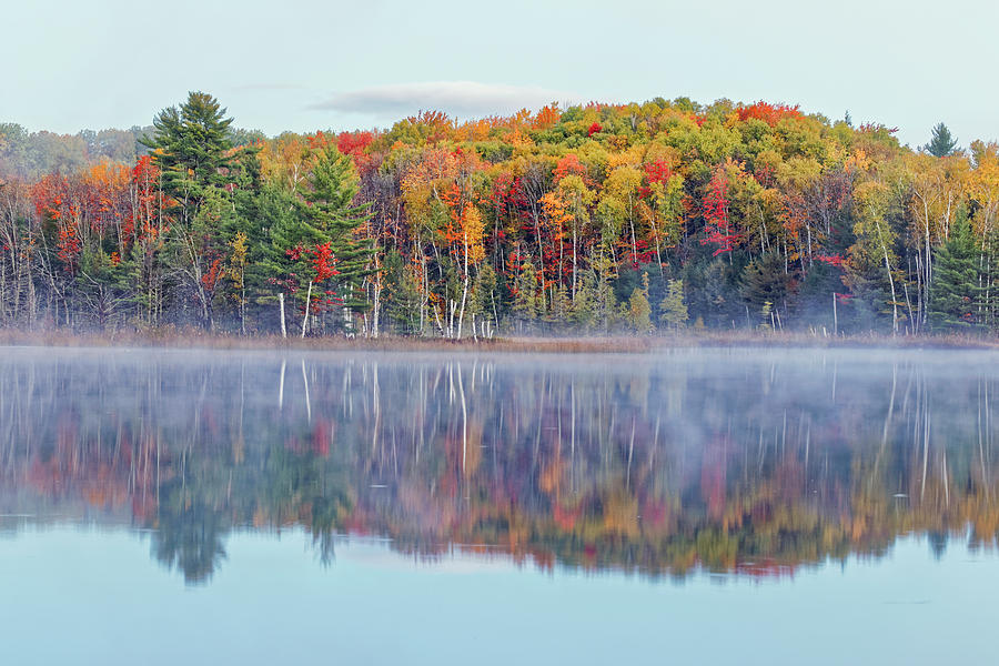 Adam Jones Photograph - Autumn Colors And Mist Reflecting #4 by Adam Jones