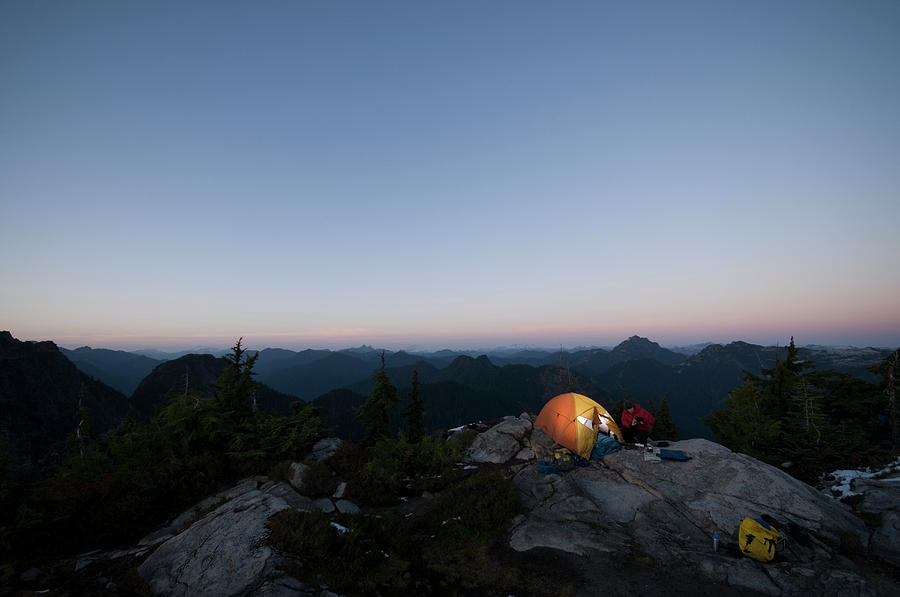 Backpacking On Goat Mountain. North Photograph by Rich Wheater - Fine ...