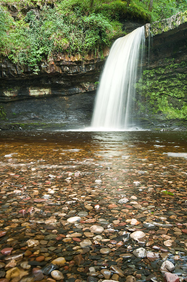 Nature Photograph - Beautiful woodland stream and waterfall in Summer #4 by Matthew Gibson