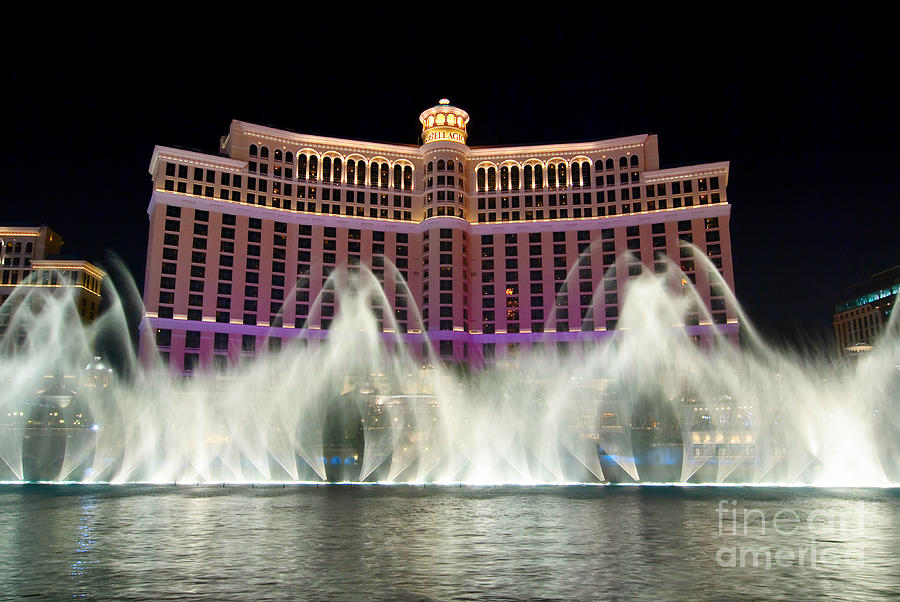 Las Vegas Photograph - Bellagio Hotel and Casino at night #4 by Jamie Pham