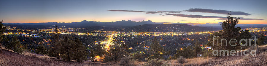 Bend Photograph - Bend from Pilot Butte in Evening #4 by Twenty Two North Photography