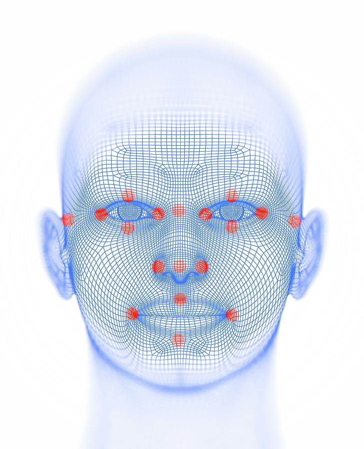 Iris Photograph - Biometric Facial Map #4 by Alfred Pasieka