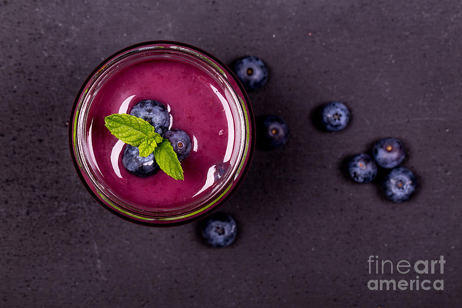 Juice Photograph - Blueberry smoothie   #4 by Jane Rix