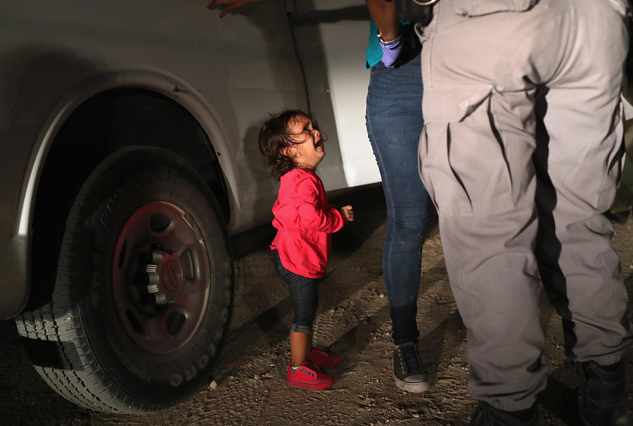 Border Patrol Agents Detain Migrants Near US-Mexico Border Photograph by John Moore Border Patrol Agents Detain Migrants Near US-Mexico Border Photograph by John Moore
