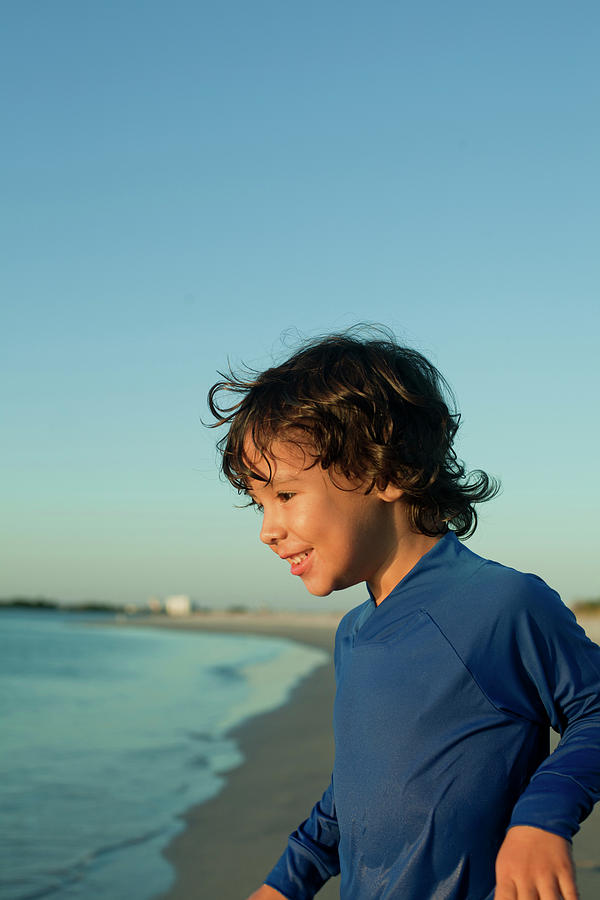 Sunset Photograph - Boys Play On The Beach #4 by Logan Mock-Bunting