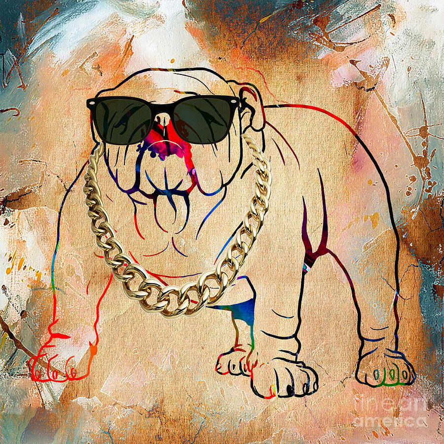 Cool Mixed Media - Bulldog Collection #4 by Marvin Blaine
