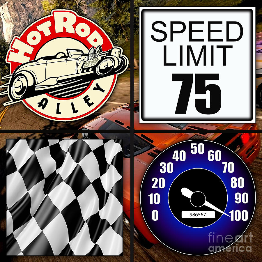 Speed Demon Art for Boys and Men #3 Mixed Media by Marvin Blaine