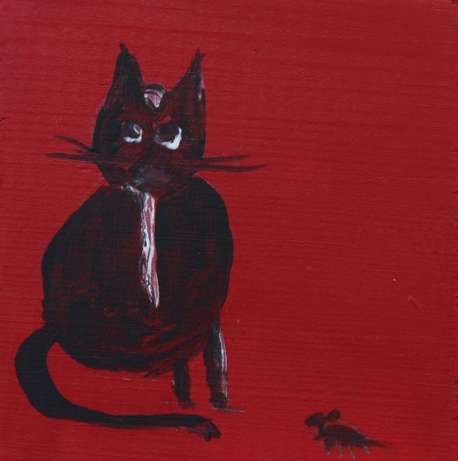 Cat and Mouse #4 Painting by Roger Cummiskey