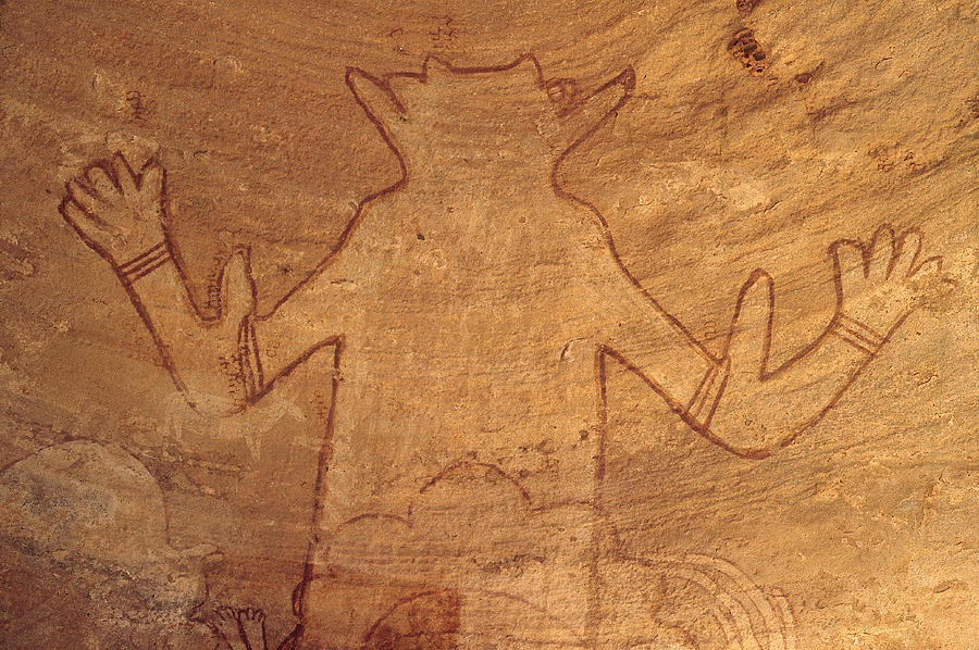 Cave Painting, South Algeria #4 Painting by George Holton Cave Painting, South Algeria #4 Painting by George Holton