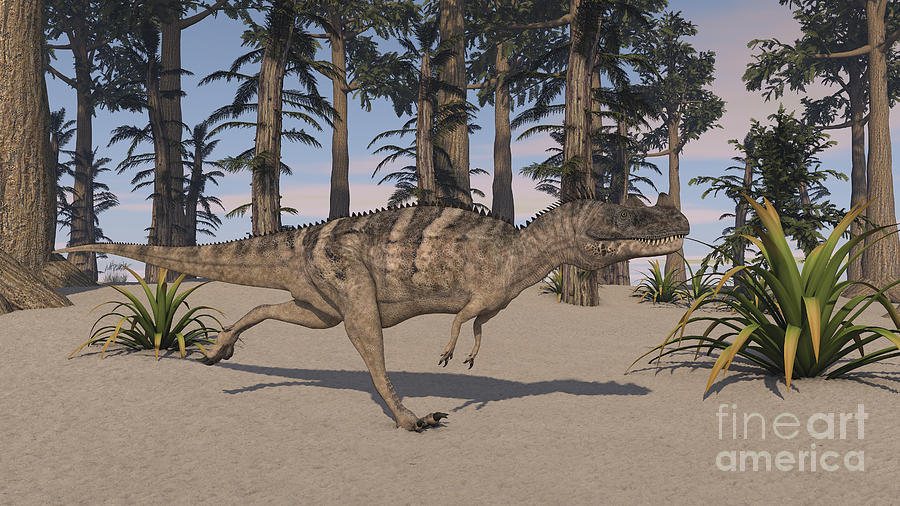 Ceratosaurus Hunting In A Prehistoric Digital Art
