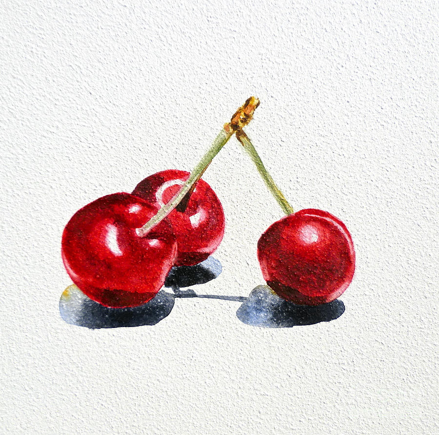 Cherries #3 Painting by Irina Sztukowski