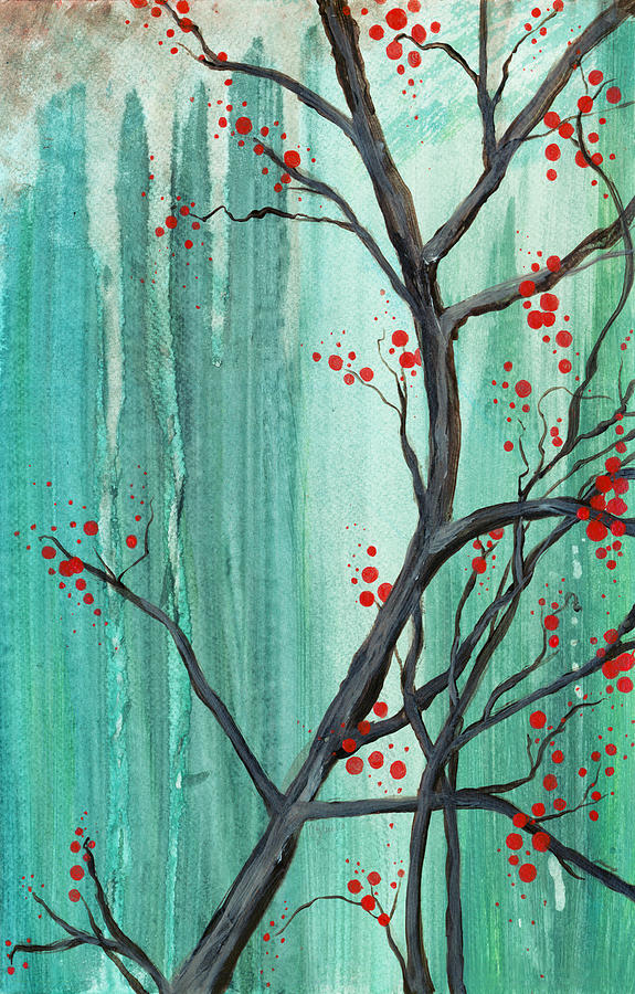 Cherry Tree Painting - Cherry Tree  by Carrie Ann Jackson