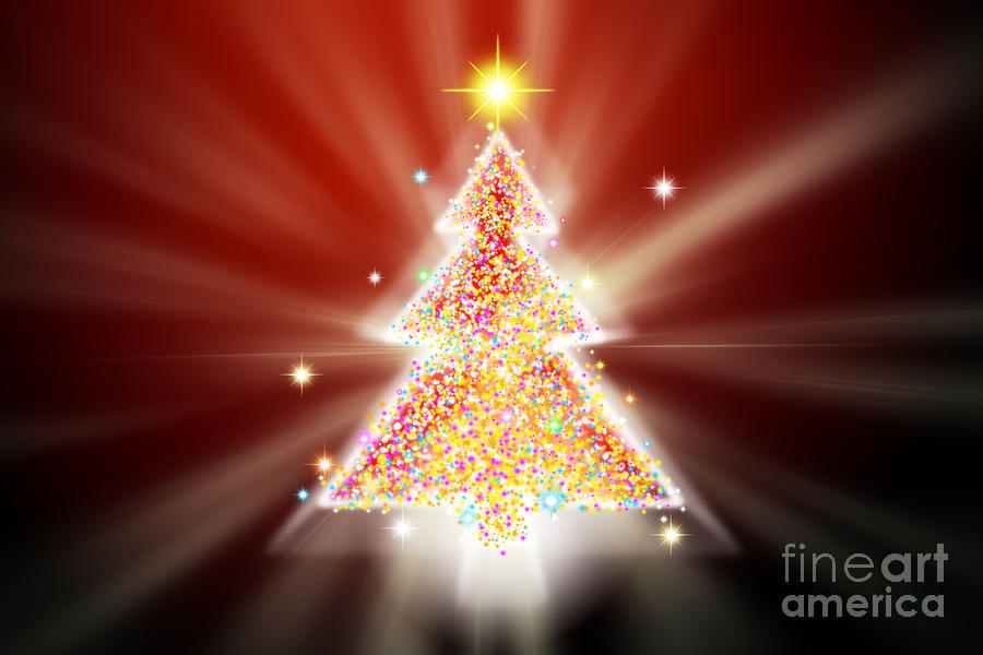Backdrop Digital Art - Christmas Tree by Atiketta Sangasaeng Backdrop Digital Art - Christmas Tree by Atiketta Sangasaeng