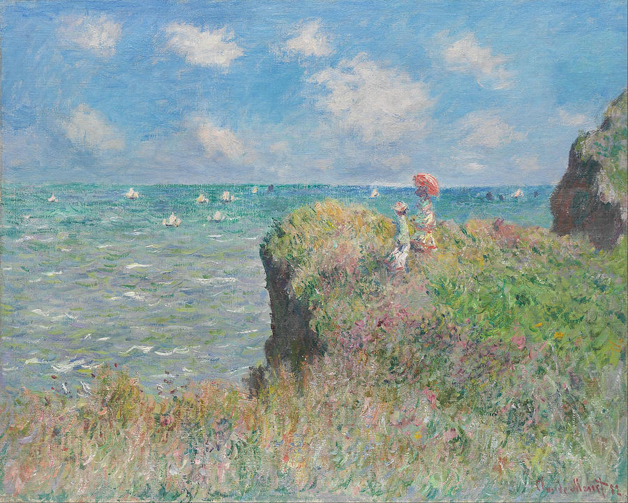 Cliff Walk At Pourville Painting by Claude Monet