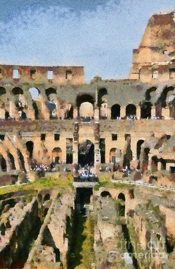 Colosseum in Rome #4 Painting by George Atsametakis