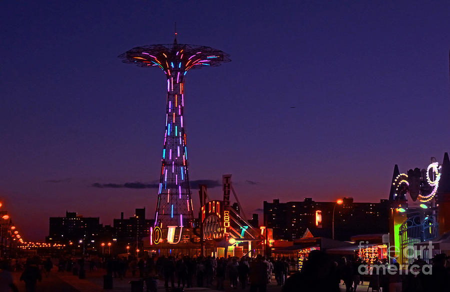 Parachute Jump Photograph - Coney Island Amusement Park by Kendall Eutemey Parachute Jump Photograph - Coney Island Amusement Park by Kendall Eutemey