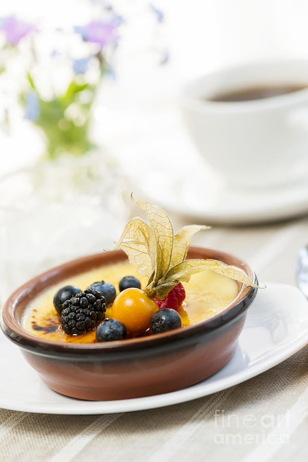 Coffee Photograph - Creme brulee dessert 2 by Elena Elisseeva