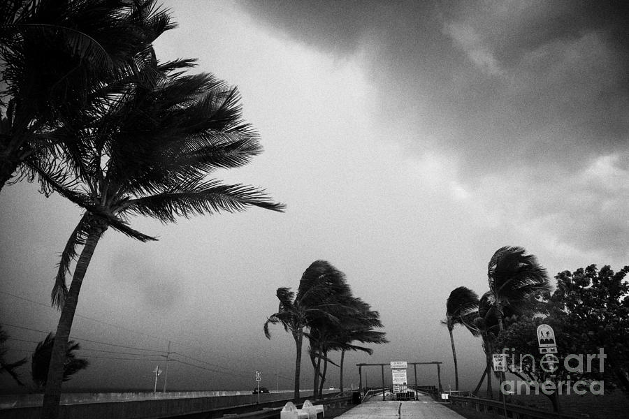 Key Photograph - Dark Rain Storm Clouds Blow Over The Seven-mile Bridge Marathon Key Florida Keys Usa #4 by Joe Fox