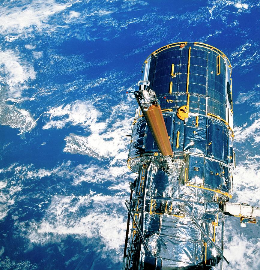 Deployment Of Hubble Space Telescope From Shuttle Photograph By Nasa ...