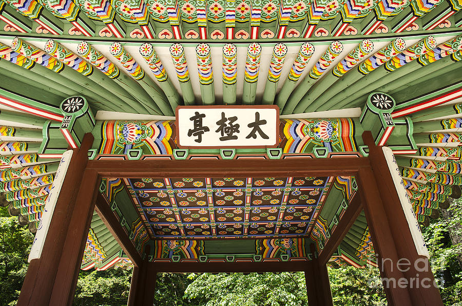 Detail Of Wooden Painted Palace Building Seoul South Korea #4 Photograph by JM Travel Photography