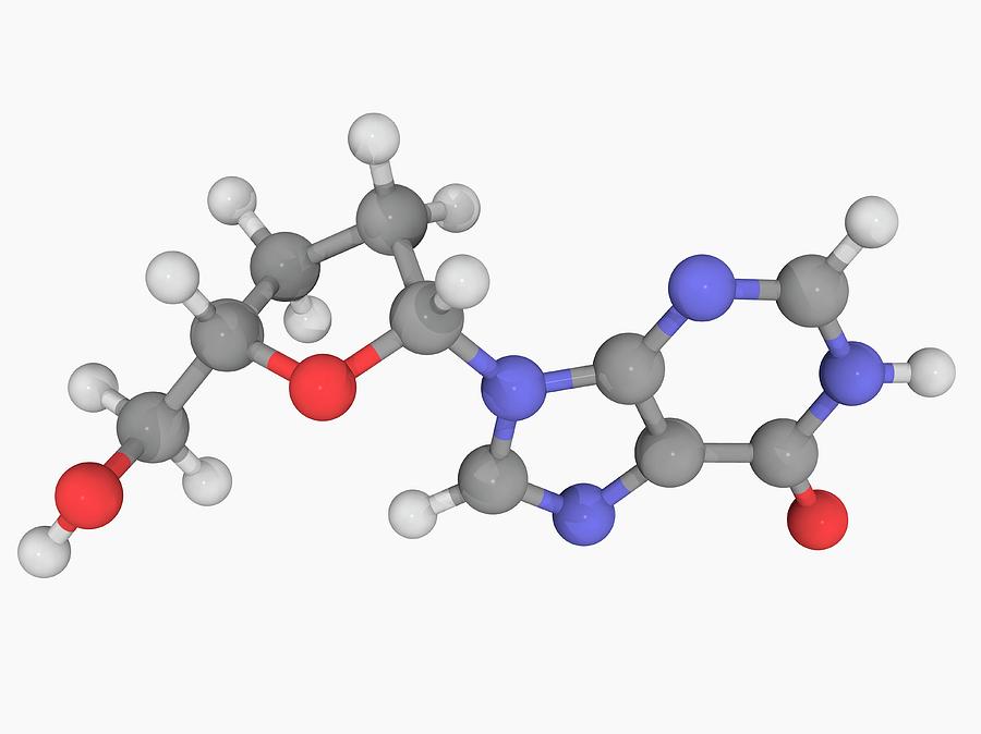Didanosine Drug Molecule #4 Photograph by Laguna Design/science Photo Library