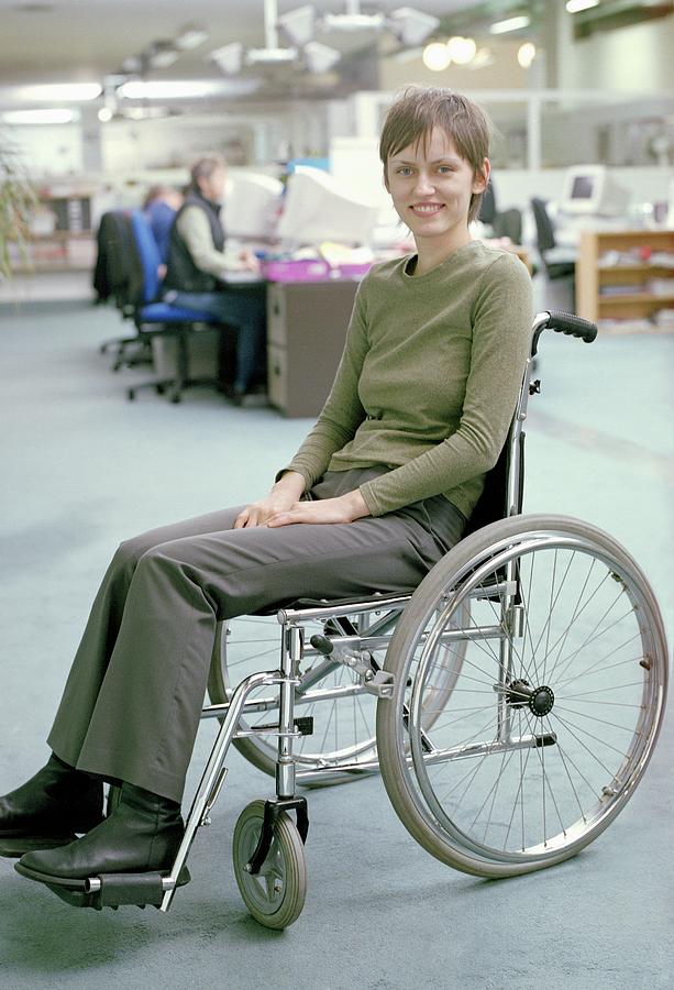 Disabled Woman At Work #4 Photograph by Lee Powers/science Photo Library