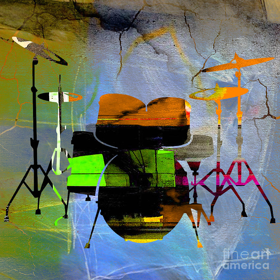 Rock And Roll Mixed Media - Drums #3 by Marvin Blaine