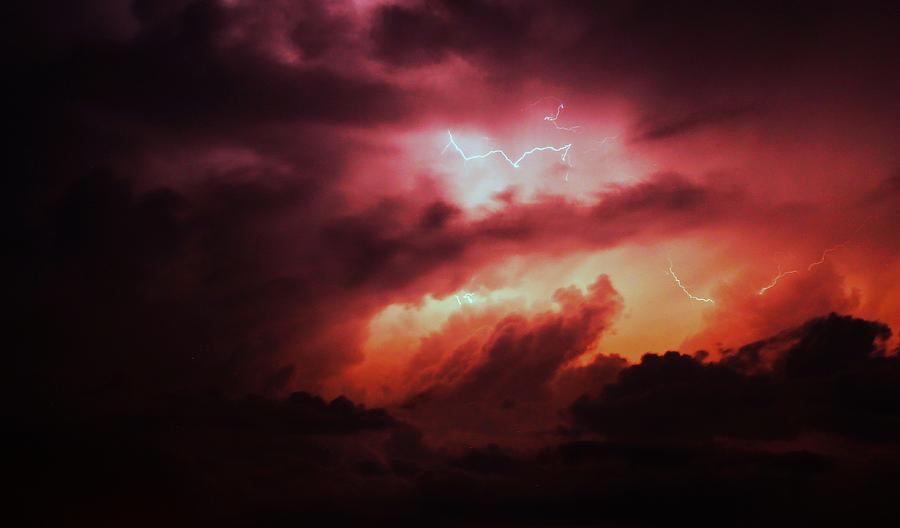 Dying Storm Cells with Fantastic Lightning #5 Photograph by NebraskaSC