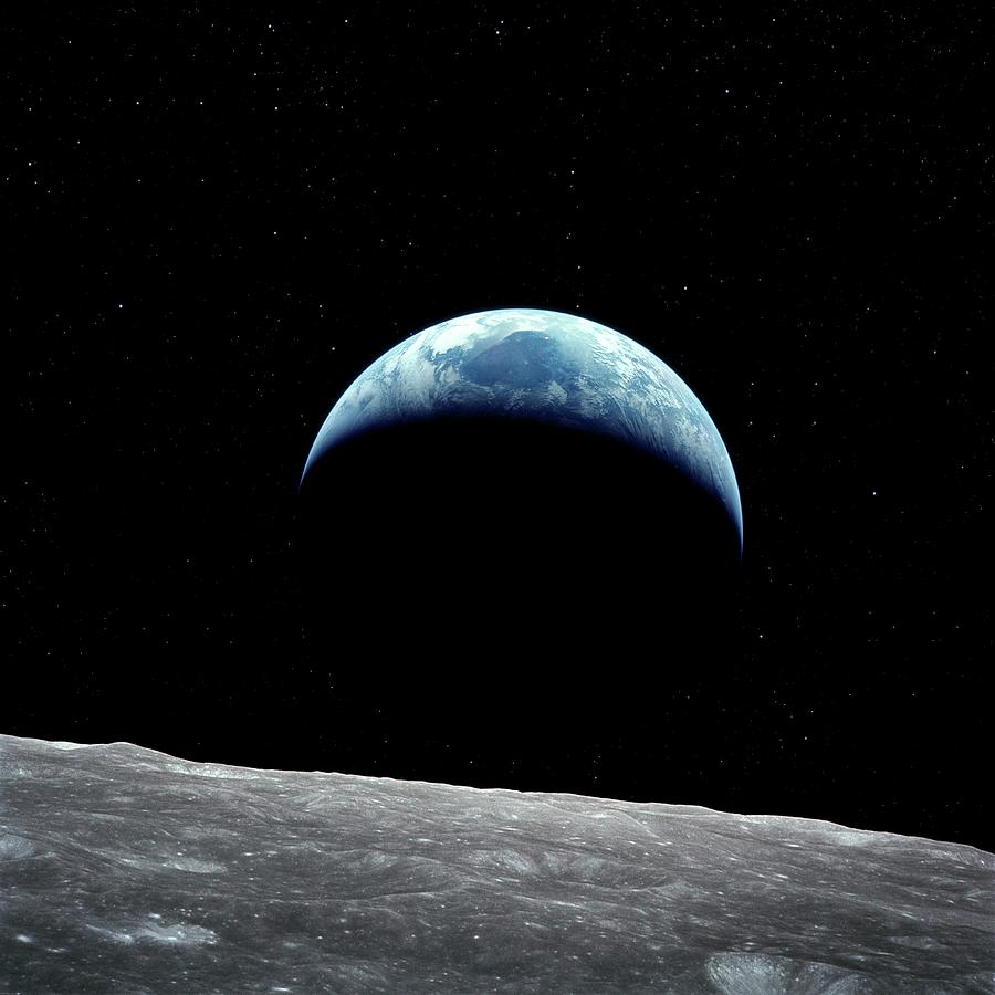 Earthrise Over The Moon #4 Photograph by Detlev Van Ravenswaay