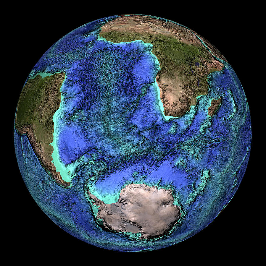 Earth's Topography Photograph by Noaa/science Photo Library - Pixels