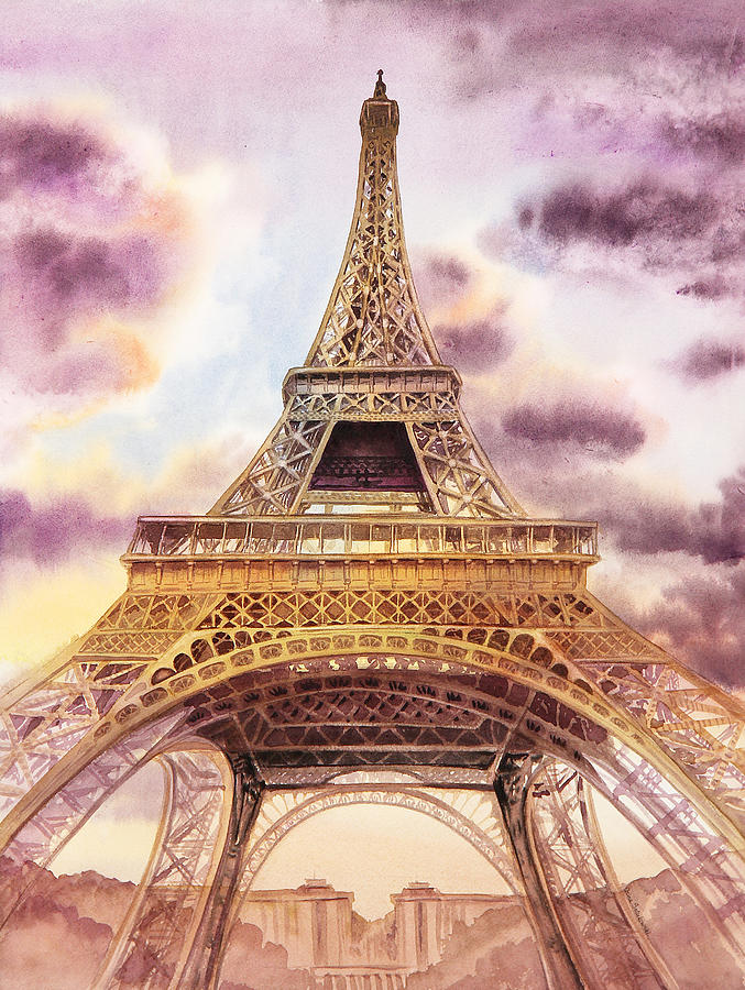 Eiffel Tower Paris France #2 Painting by Irina Sztukowski