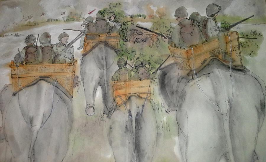 Elephants Elephants Elephants Album #4 Painting by Debbi Saccomanno Chan