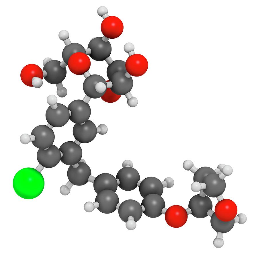 Type Photograph - Empagliflozin Diabetes Drug Molecule #4 by Molekuul
