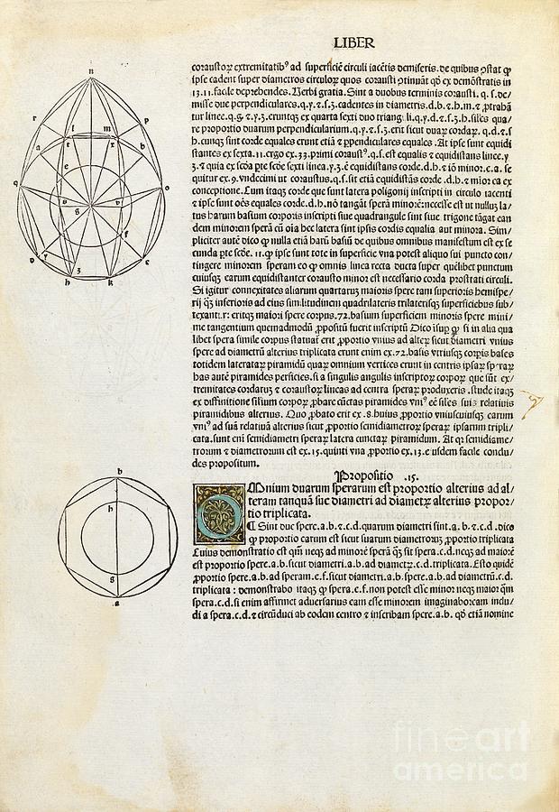 Euclids Elements Of Geometry, 1482 #4 Photograph by Royal Astronomical Society