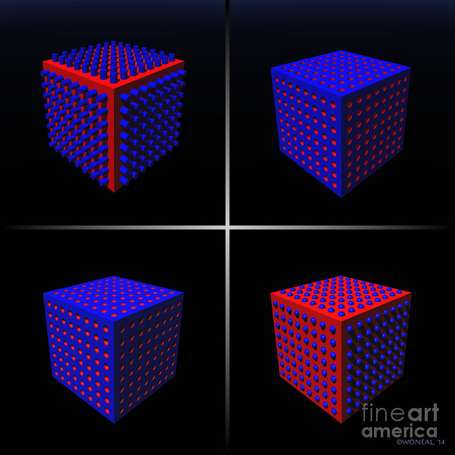 Pattern Digital Art - 4 Fetish Cubes 1 by Walter Neal