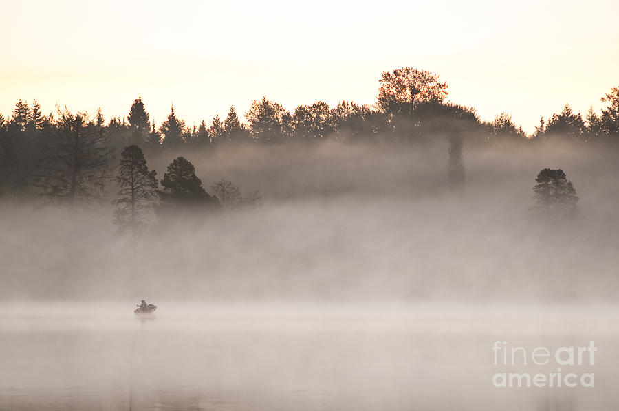 Fisherman In Boat, Lake Cassidy #4 Photograph by Jim Corwin