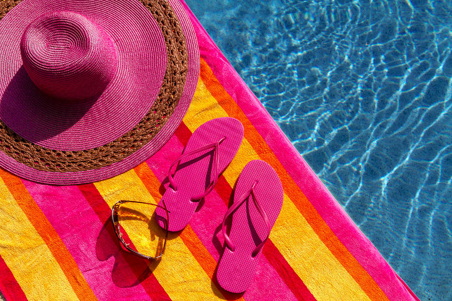 Flip Flops by the Pool #4 Photograph by Teri Virbickis