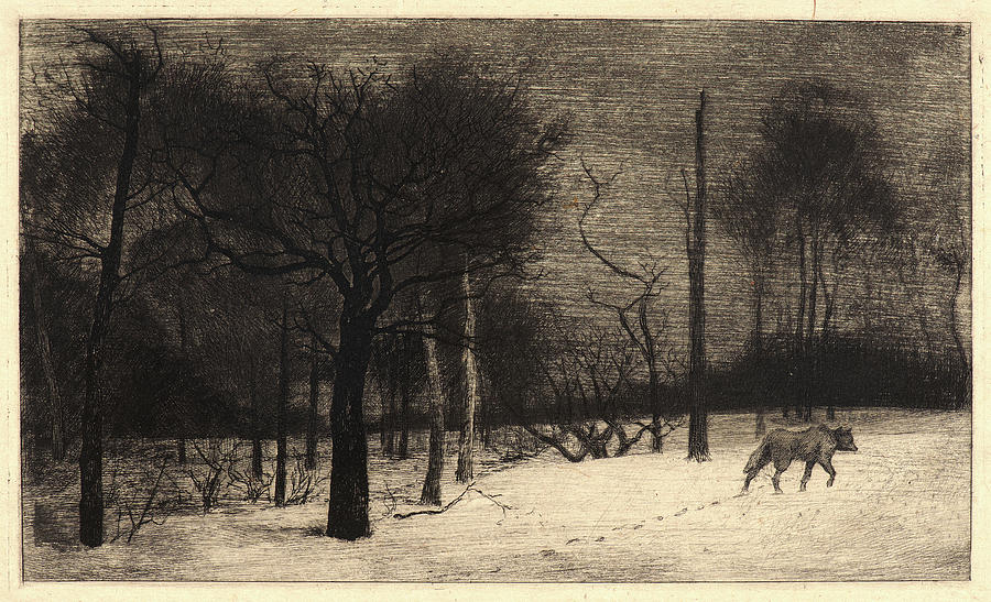 Winter Drawing - Félix Bracquemond French #4 by Litz Collection