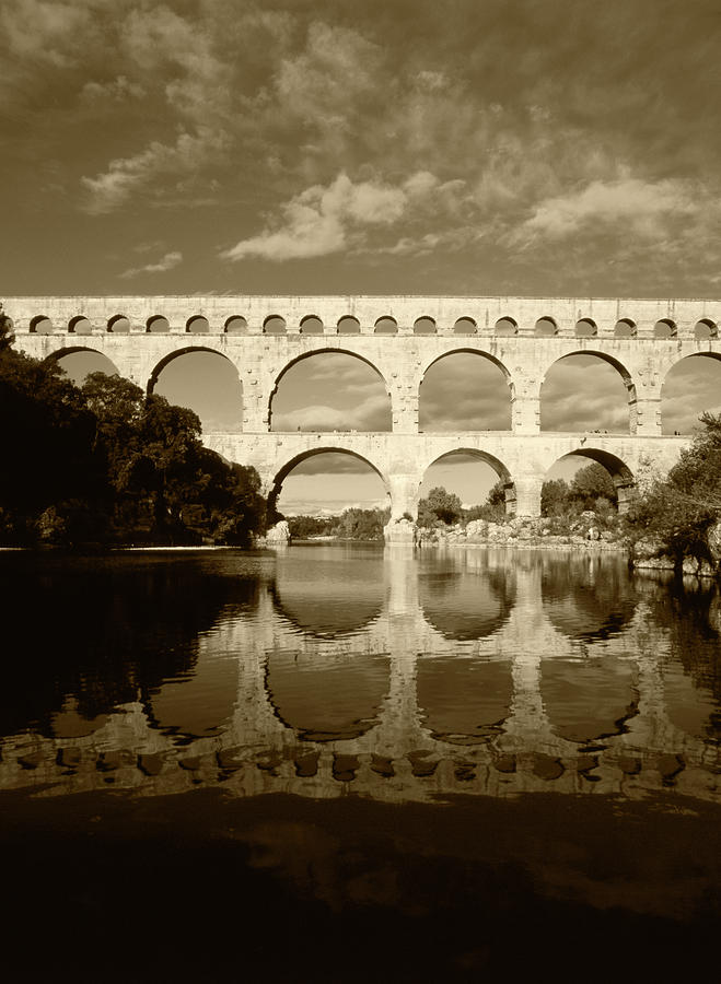 Architecture Photograph - France, Languedoc, Gard, View Of Pont #4 by David Barnes