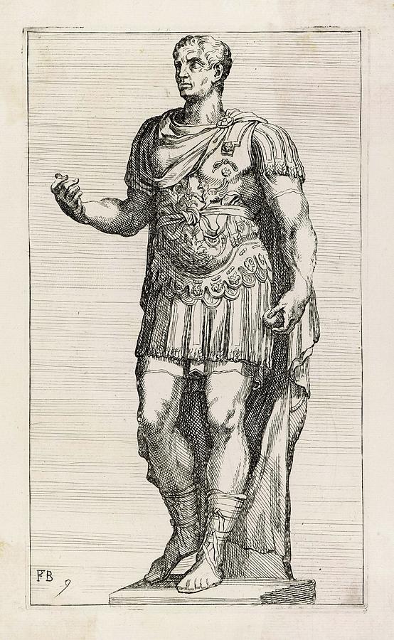 Gaius Julius Caesar Roman Emperor Drawing by Mary Evans Picture Library