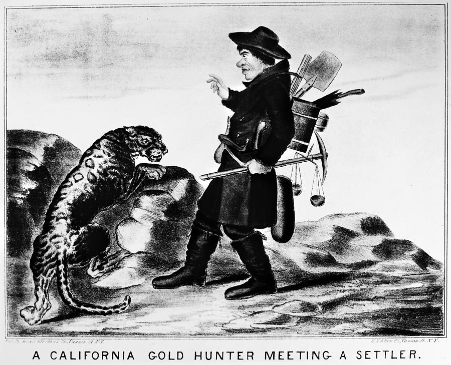 Gold Rush Cartoon #4 Painting by Granger Gold Rush Cartoon #4 Painting by Granger