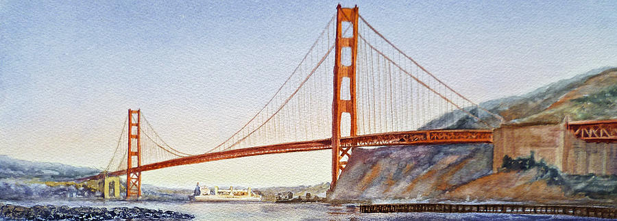 Golden Gate Bridge Painting - Golden Gate Bridge San Francisco #3 by Irina Sztukowski
