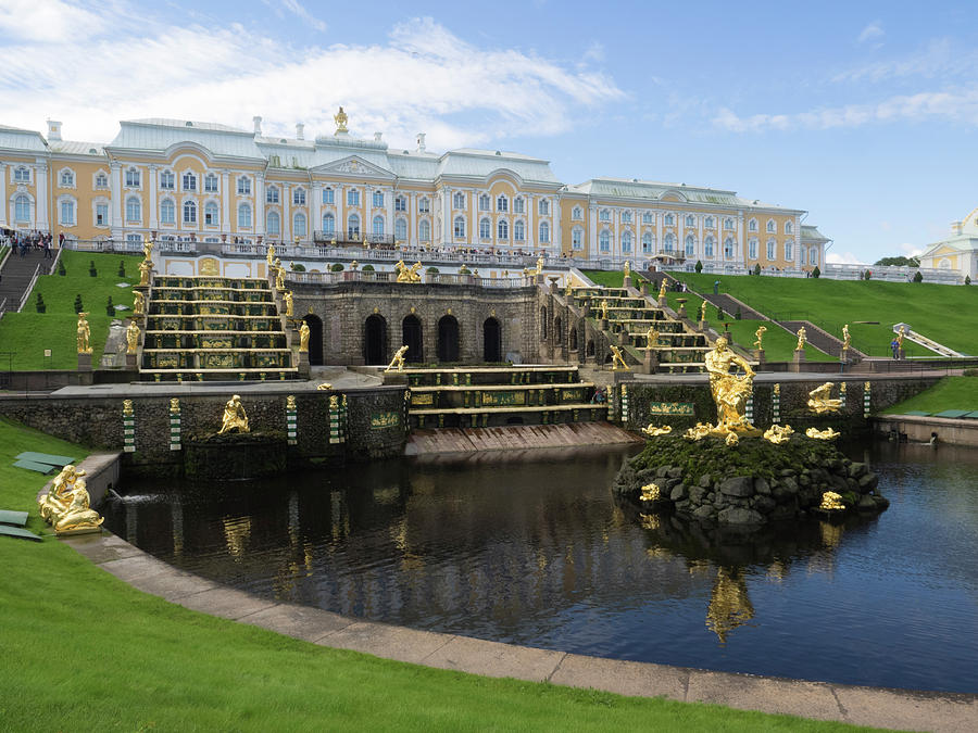 Grand Cascade Fountains At Peterhof #4 Photograph by Panoramic Images